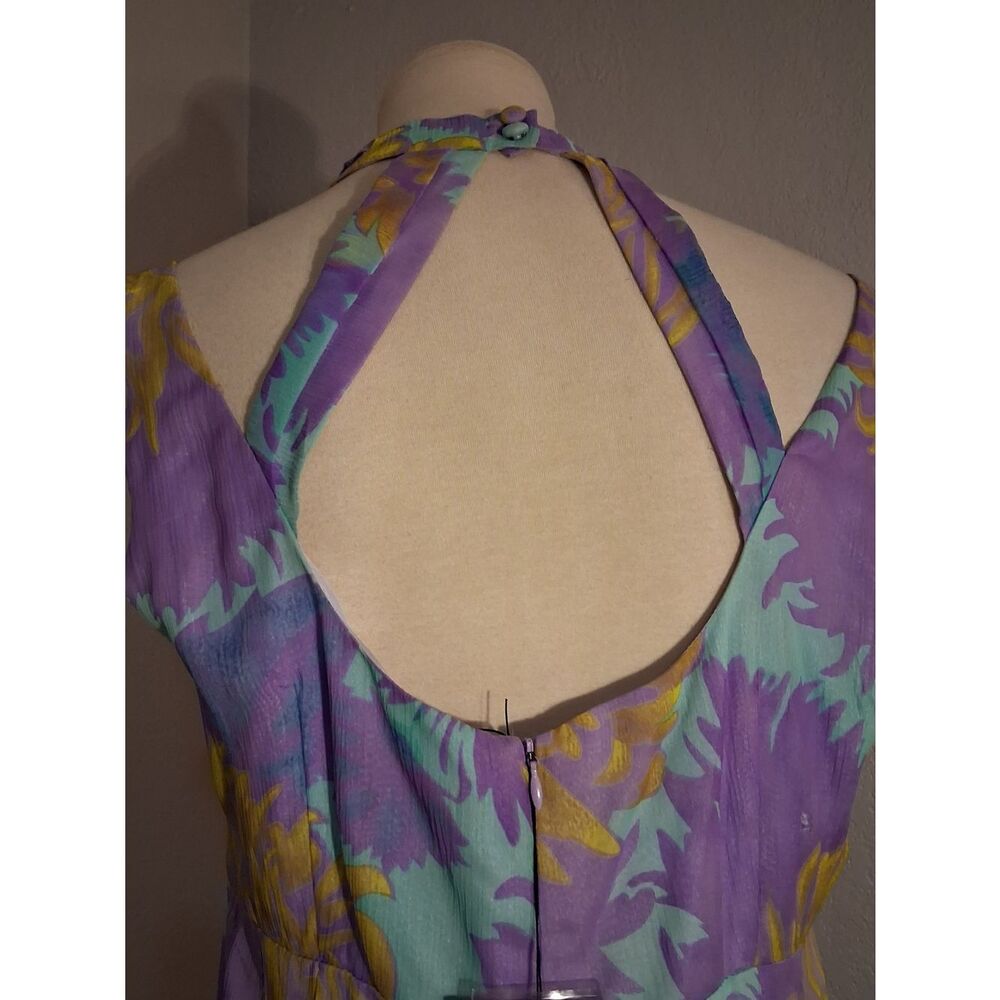 Nanette Lepore 100% Silk Lavender Floral Tie-Front Midi Dress - Picture 6 of 16
